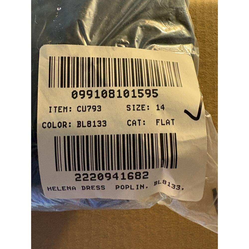 J Crew Contrast Stitch Midi Dress 14 Navy Blue NWT CU793 Coastal Nautical Y2K - Picture 5 of 5